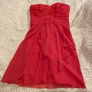 David’s Bridal strapless bridesmaid dress.